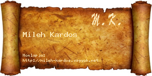 Mileh Kardos névjegykártya